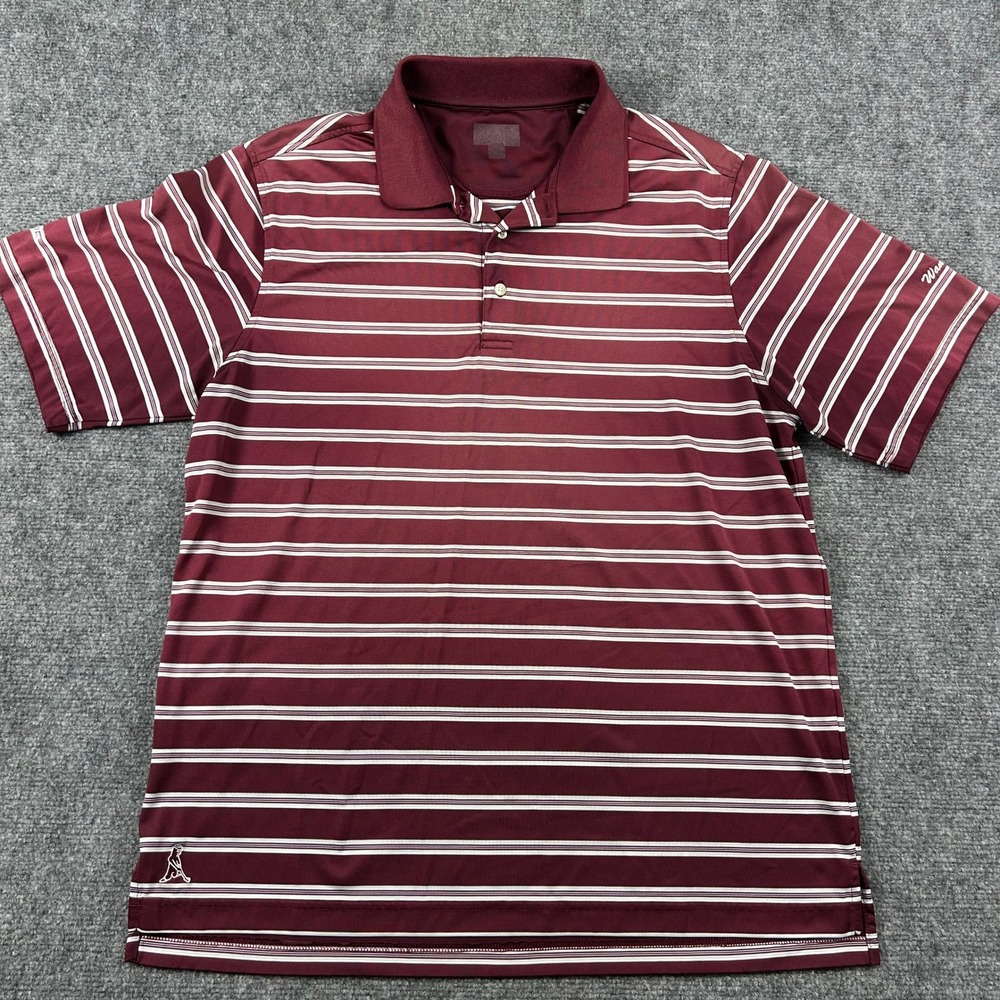 Ping Polo Shirt Mens XL Maroon Striped Short Sleeve Golf Wandermere Performance